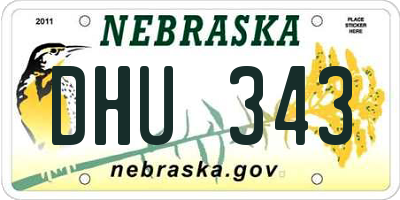 NE license plate DHU343