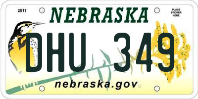NE license plate DHU349