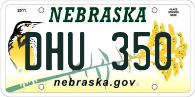 NE license plate DHU350