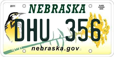 NE license plate DHU356