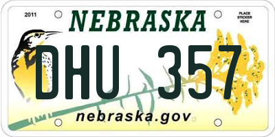 NE license plate DHU357