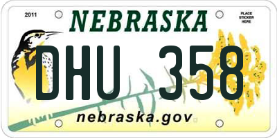 NE license plate DHU358