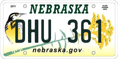 NE license plate DHU361