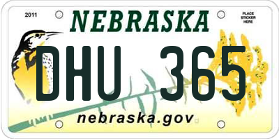 NE license plate DHU365