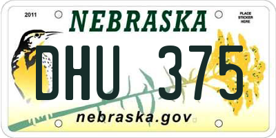 NE license plate DHU375