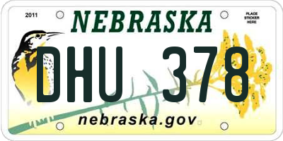 NE license plate DHU378