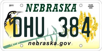 NE license plate DHU384