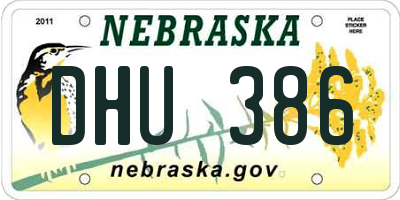 NE license plate DHU386