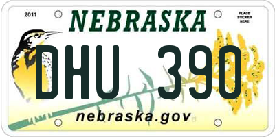 NE license plate DHU390