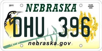 NE license plate DHU396