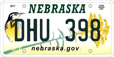 NE license plate DHU398