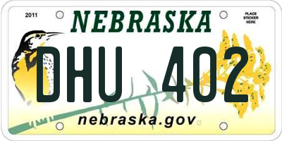NE license plate DHU402