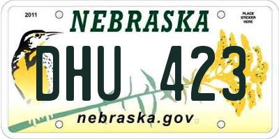 NE license plate DHU423