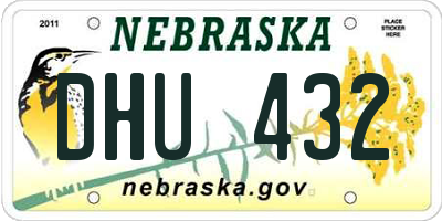 NE license plate DHU432