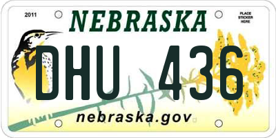 NE license plate DHU436
