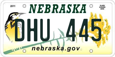 NE license plate DHU445
