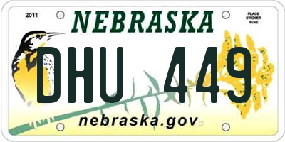 NE license plate DHU449