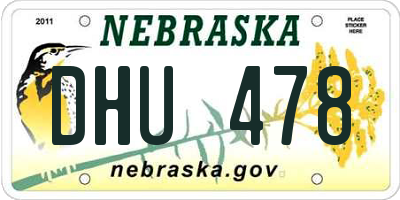 NE license plate DHU478