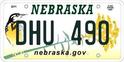 NE license plate DHU490