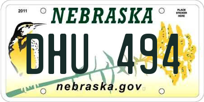 NE license plate DHU494