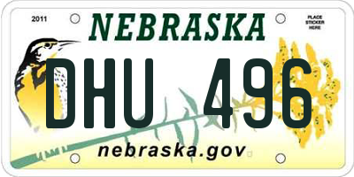 NE license plate DHU496
