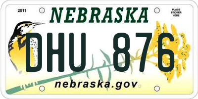 NE license plate DHU876