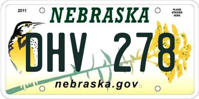 NE license plate DHV278
