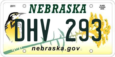 NE license plate DHV293