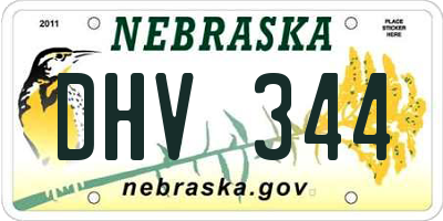NE license plate DHV344