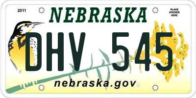NE license plate DHV545