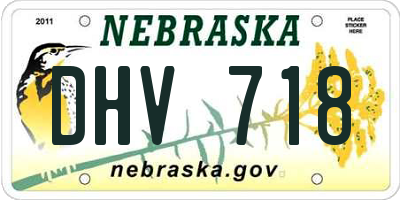 NE license plate DHV718