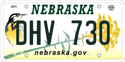 NE license plate DHV730