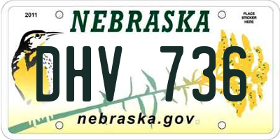 NE license plate DHV736