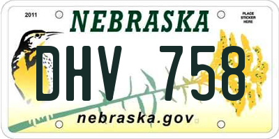 NE license plate DHV758