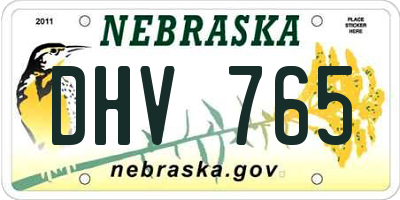 NE license plate DHV765
