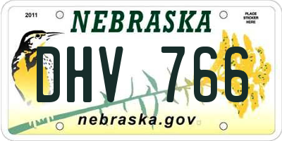 NE license plate DHV766
