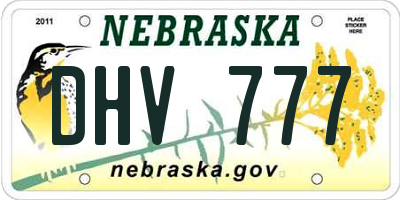 NE license plate DHV777