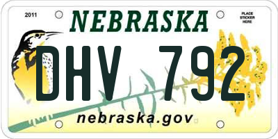 NE license plate DHV792