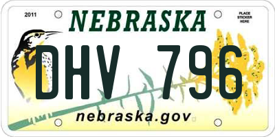 NE license plate DHV796