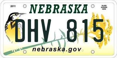 NE license plate DHV815