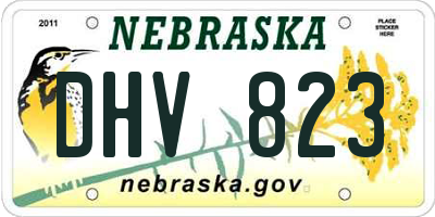 NE license plate DHV823