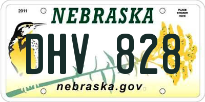 NE license plate DHV828