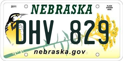 NE license plate DHV829