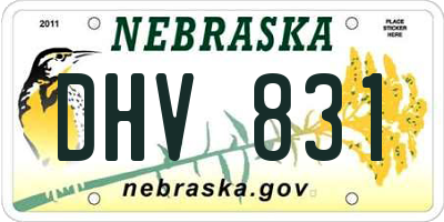 NE license plate DHV831