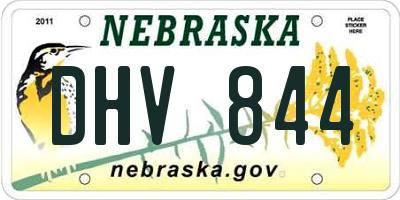 NE license plate DHV844