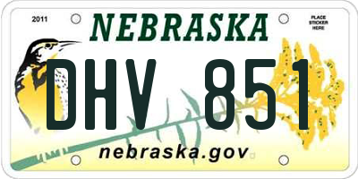 NE license plate DHV851