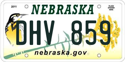 NE license plate DHV859