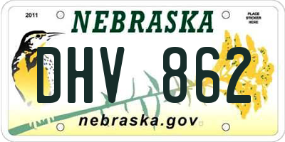 NE license plate DHV862
