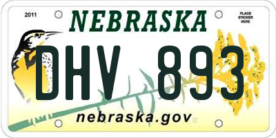NE license plate DHV893