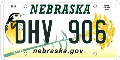 NE license plate DHV906